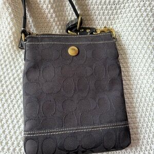 Coach Black Crossbody Bag with Gold Accents